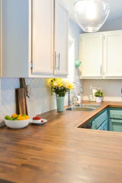 Here is the process we used to install our butcher block countertops, as well as our tips and tricks for making them look as perfect as possible!