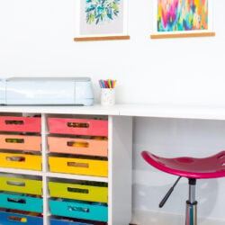 DreamCart 2 with table up and colorful drawer fronts