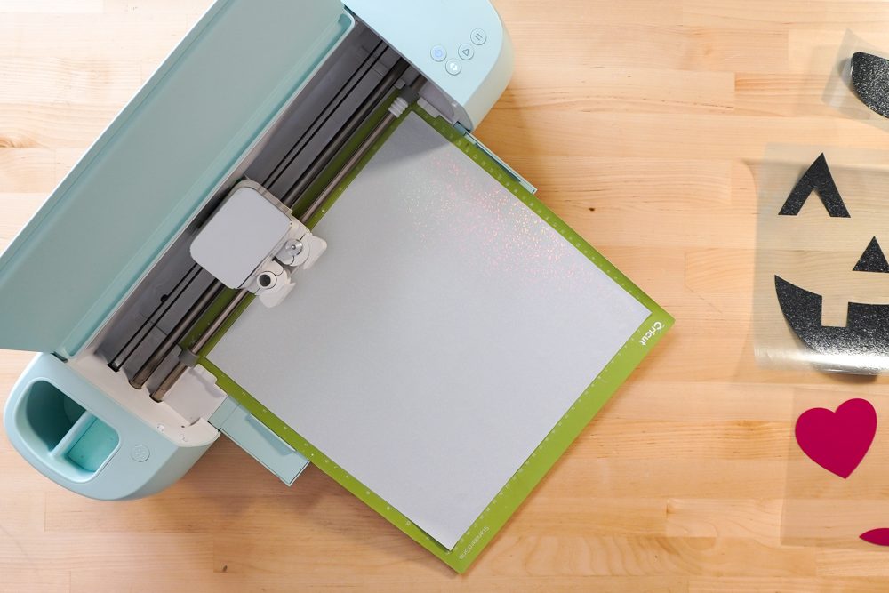 Cricut cutting rainbow glam HTV