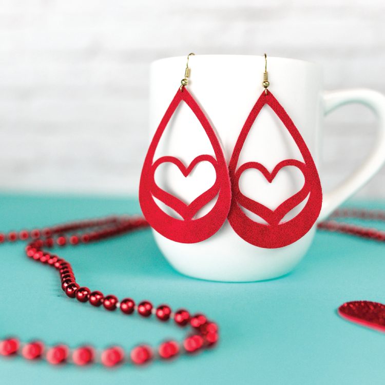 heart shaped suede earrings