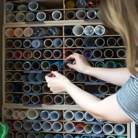 Organizer for storing rolls of vinyl